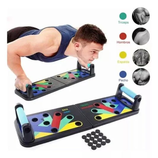 🏋️‍♂️ Combo Entrenamiento Full: Tabla Push-Up + Elásticos x2 + Lazo de Salto